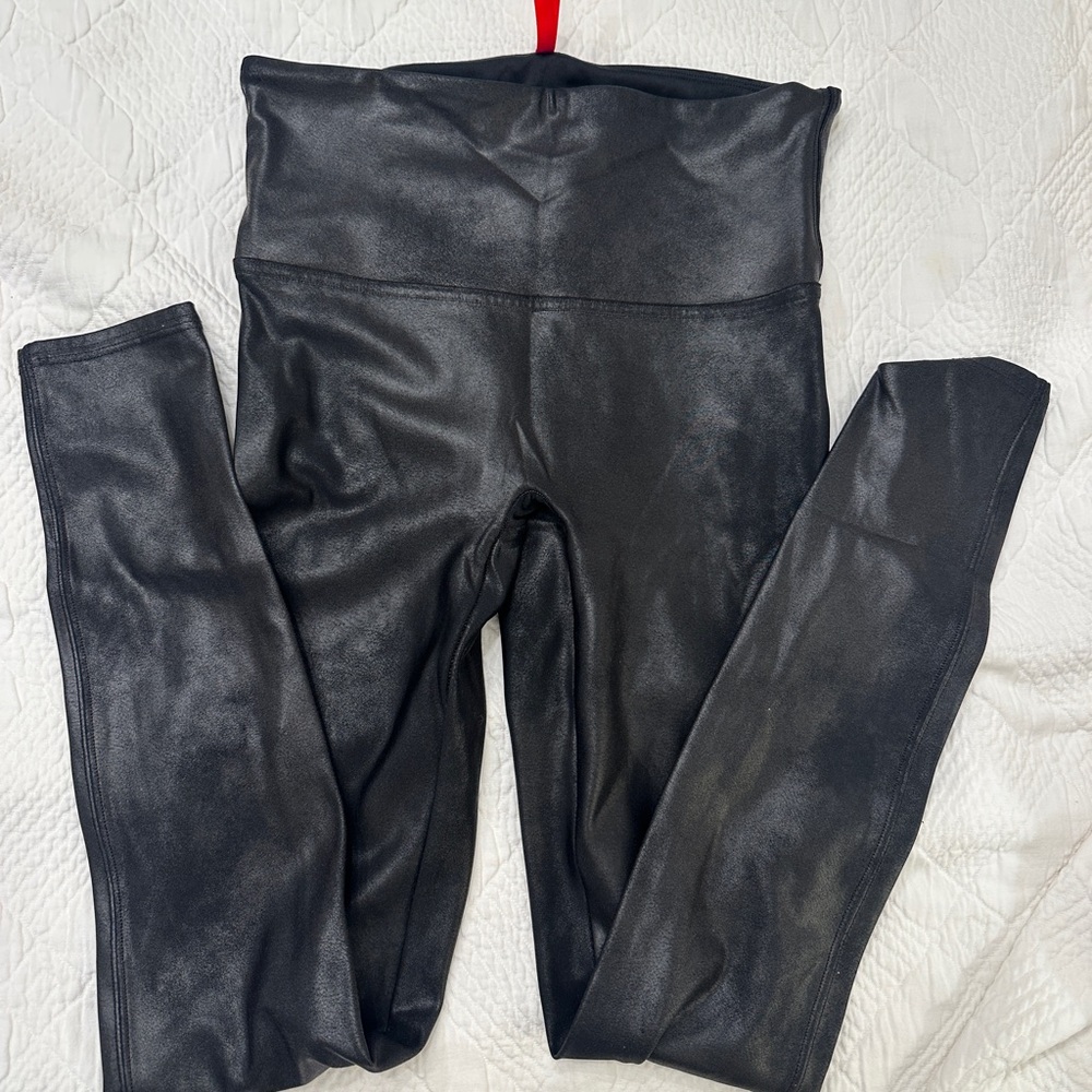 Spanx Black Faux Leather Leggings medium
